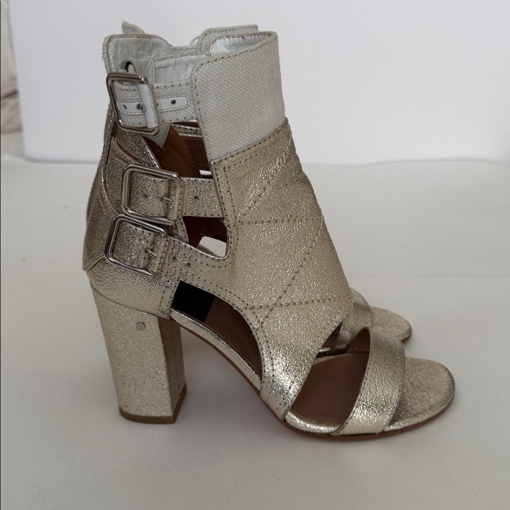Laurence Dacade Metallic Gold Heeled Sandals